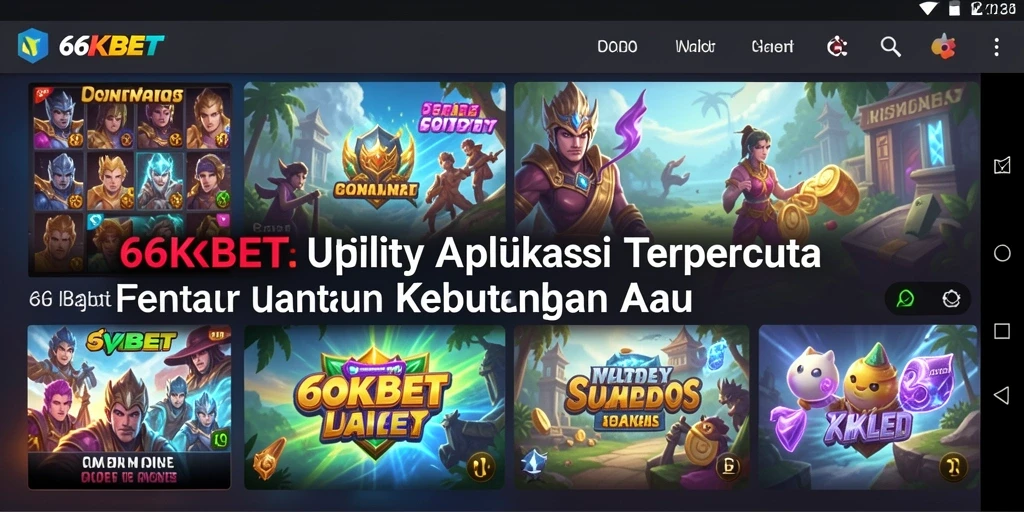 Tampilan utama aplikasi 66KBET yang menampilkan berbagai fitur Utility.