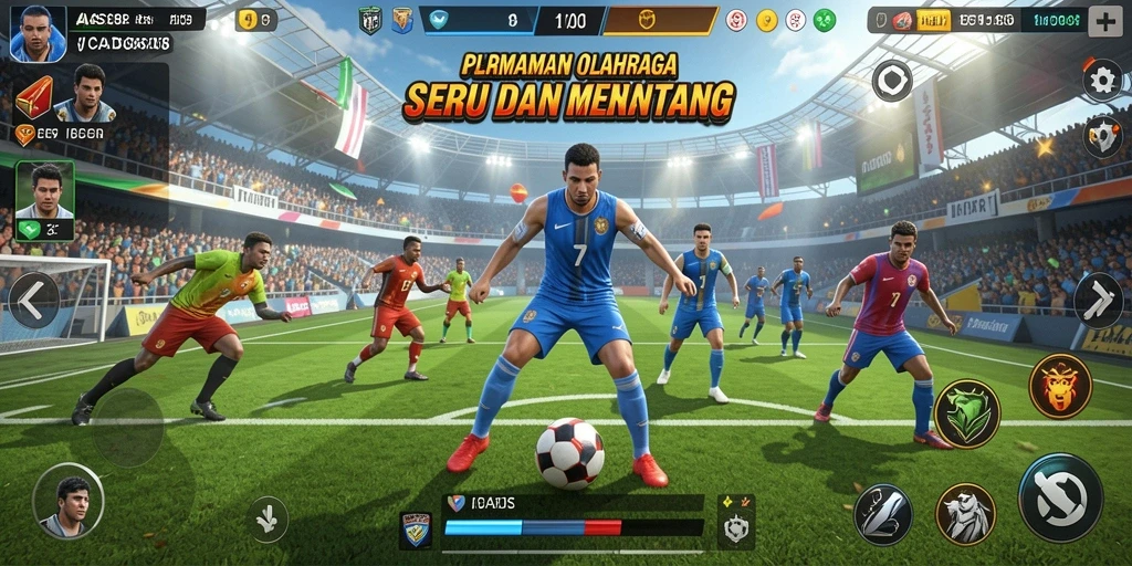 Screenshot utama CADAS138 menunjukkan aksi mendebarkan dalam permainan olahraga.