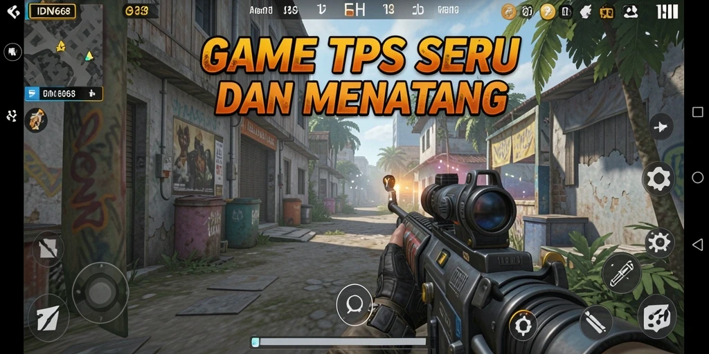 Tangkapan layar gameplay IDN668 yang menampilkan momen seru dalam pertempuran TPS.
