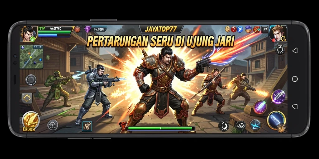 Tangkapan layar gameplay JAYATOP77 dengan aksi seru di dalam pertempuran.