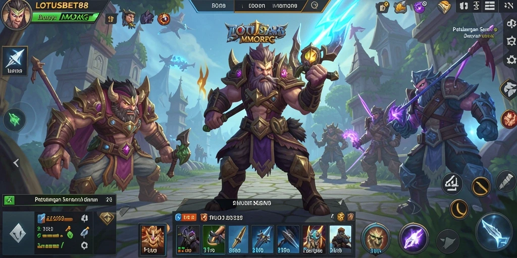 Tampilan gameplay LOTUSBET88 dengan pertarungan yang mendebarkan.