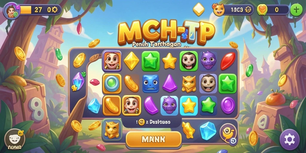 Tangkapan layar RICHRTP menunjukkan gameplay Match-3 yang menegangkan dan seru.