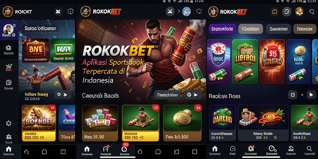 Tampilan screenshot gameplay ROKOKBET yang menunjukkan berbagai pilihan taruhan olahraga.