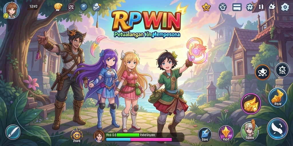 Tampilan gameplay menarik dari RPWIN dengan animasi karakter yang halus.