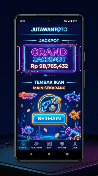 Tampilan antarmuka apik dari aplikasi jutawantoto.